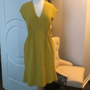 Mustard yellow mid length dress